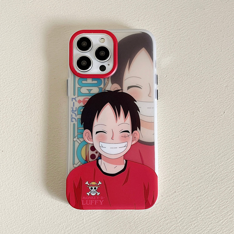 Monkey Red Luffy Half Transparent Anime iPhone Case