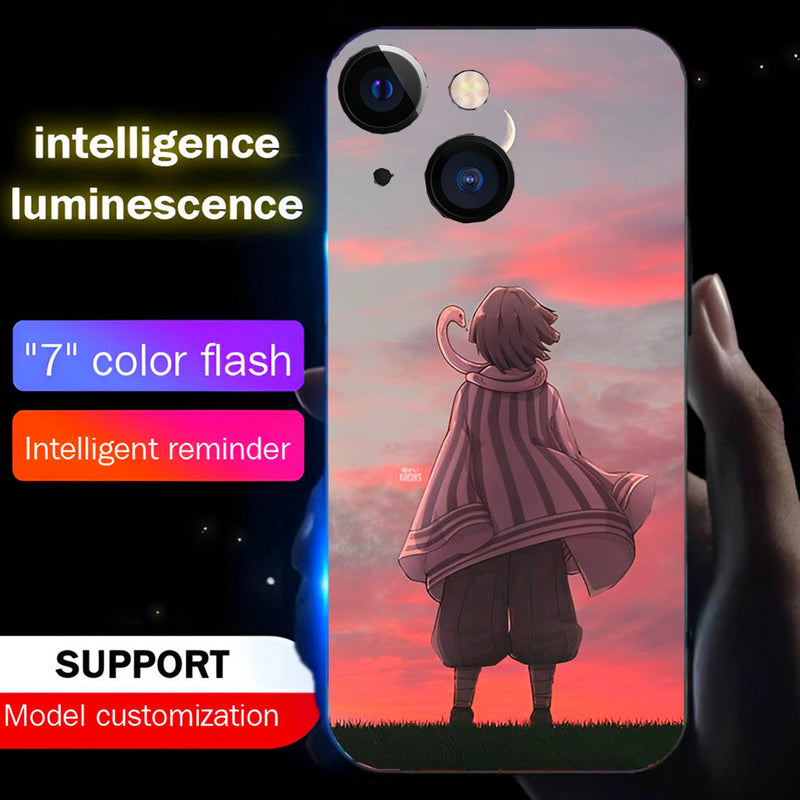 Iguro Obanai Back LED Music Luminous Phone Case For iPhone/Samsung