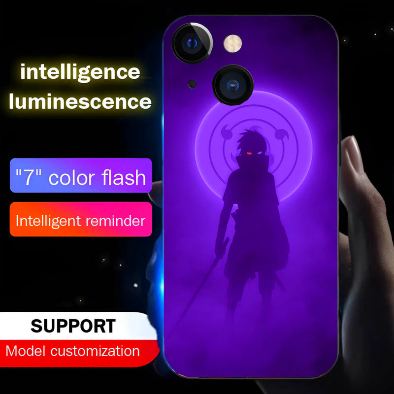 Purple Sasuke Smart Control LED Music Luminous Phone Case For iPhone/Samsung