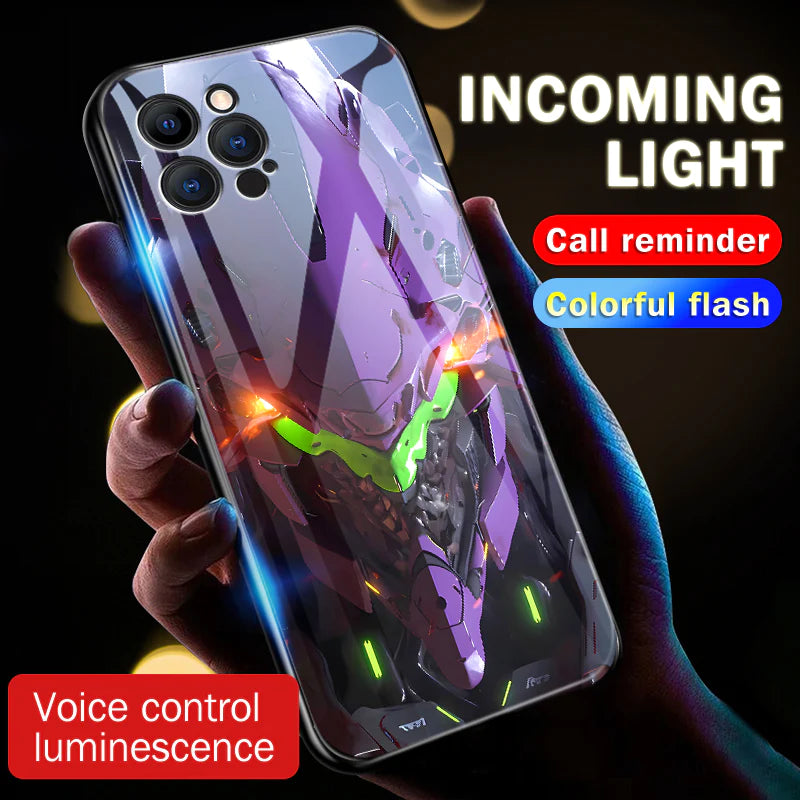 EVA NGELION-01 Flashing Smart Control LED Music Luminous Phone Case For iPhone/Samsung