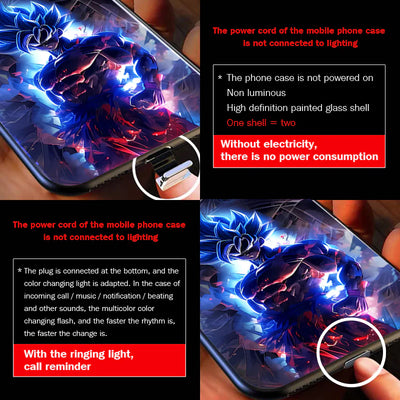 Son Goku Ultra Instinct Smart Control LED Music Luminous Phone Case For iPhone/Samsung