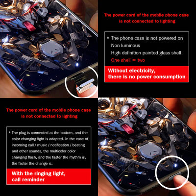 Gundam V Flashing Smart Control LED Music Luminous Phone Case For iPhone/Samsung