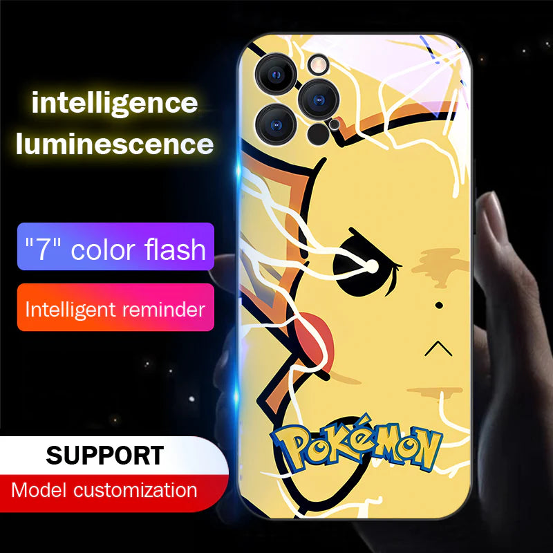 Pikachu Pokémon LED Music Luminous Phone Case For iPhone/Samsung