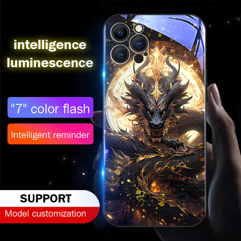 Dragon Flaming Mode Smart Control LED Music Luminous Phone Case For iPhone/Samsung