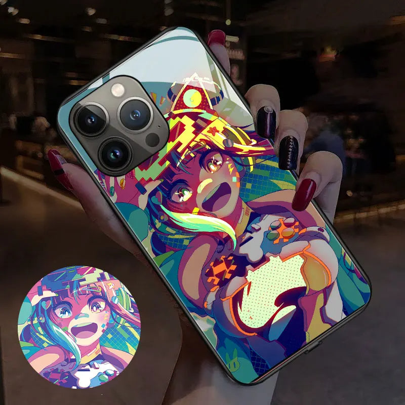 Hiper Anime Girl Smart Control LED Music Luminous Phone Case For iPhone/Samsung