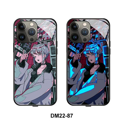 Cool Trendy Anime Girl Smart Control LED Music Luminous Phone Case For iPhone/Samsung