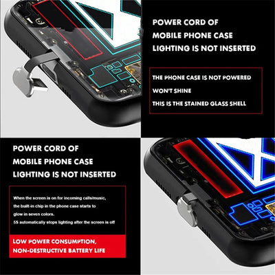 Red Gundam Robbot Flash Smart Control LED Music Luminous Phone Case For iPhone/Samsung