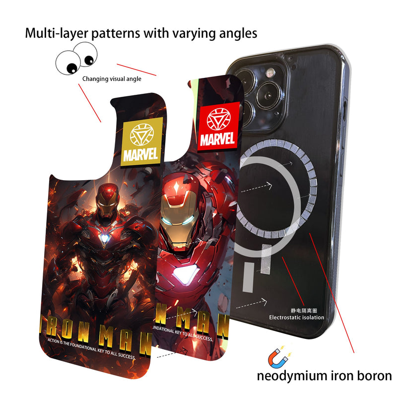 Ironman Multi-Layer Patterns MagSafe Compatible iPhone Case