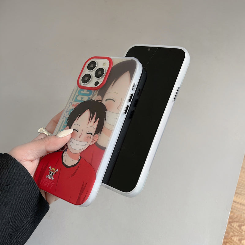 Monkey Red Luffy Half Transparent Anime iPhone Case