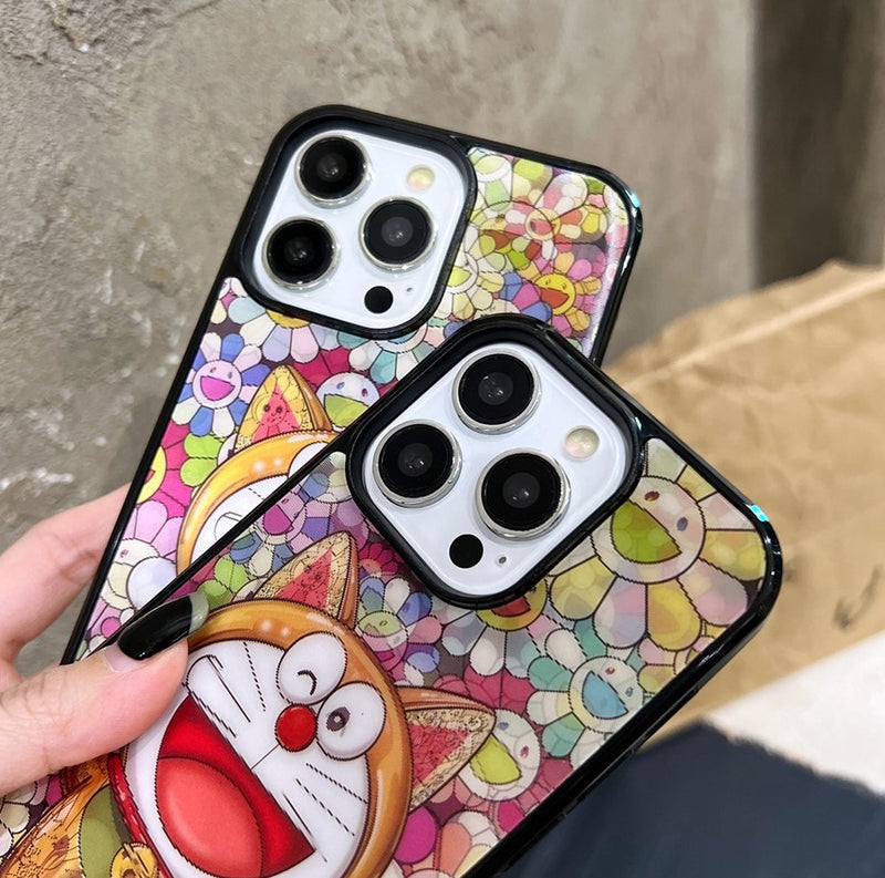 Doreamon Multi-Layer Patterns MagSafe Compatible iPhone Case