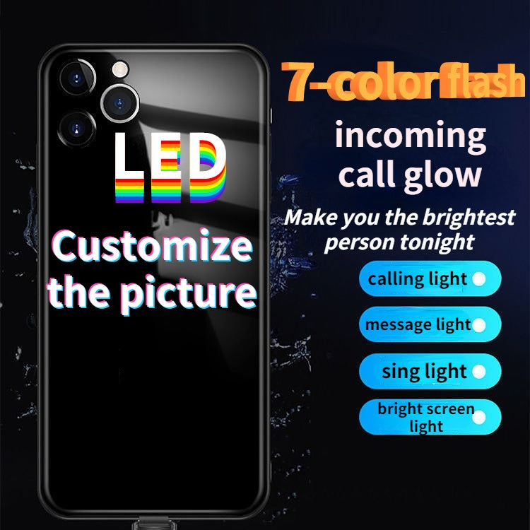 DIY Custom Photo/Design LED Light Smart Control Phone Case For iPhone/Samsung Galaxy
