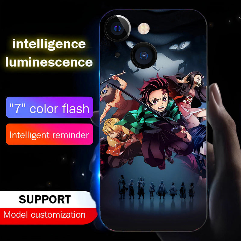 Demon Slayer Crew Smart Control LED Music Luminous Phone Case For iPhone/Samsung
