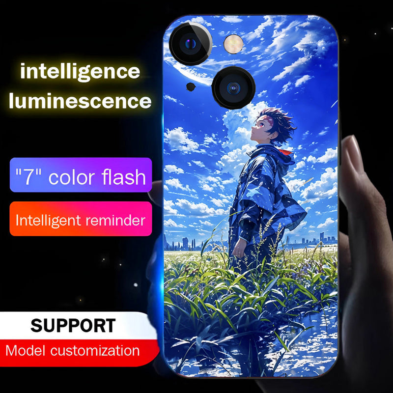 Tanjiro Clouds Smart Control LED Music Luminous Phone Case For iPhone/Samsung