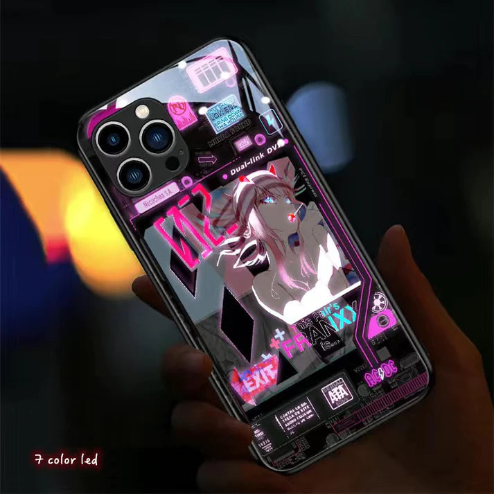 Eva Dual Link Flashing Smart Control LED Music Luminous Phone Case For iPhone/Samsung