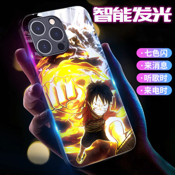 Luffy Punch Smart Control LED Music Luminous Phone Case For iPhone/Samsung