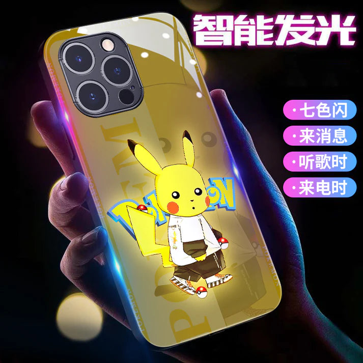 Trendy Pikachu LED Luminous Phone Case For iPhone/Samsung Galaxy