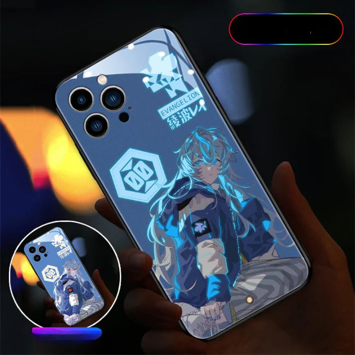 EVA-00 Ayanami Rei Flashing Smart Control LED Music Luminous Phone Case For iPhone/Samsung