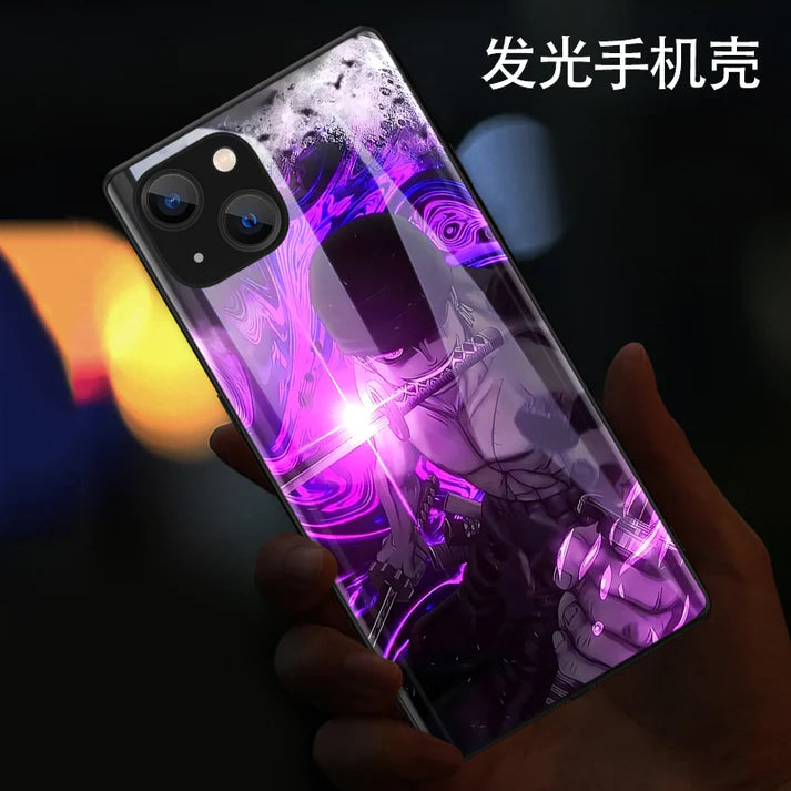Purple Zoro Smart Control LED Music Luminous Phone Case For iPhone/Samsung
