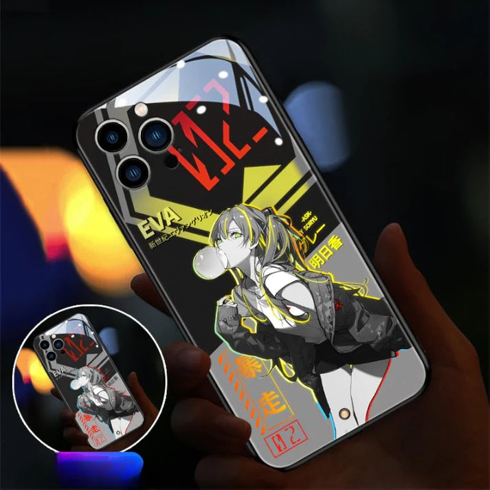 LED Eva-02 Bubblegum Girl Phone Case For iPhone/Samsung Galaxy