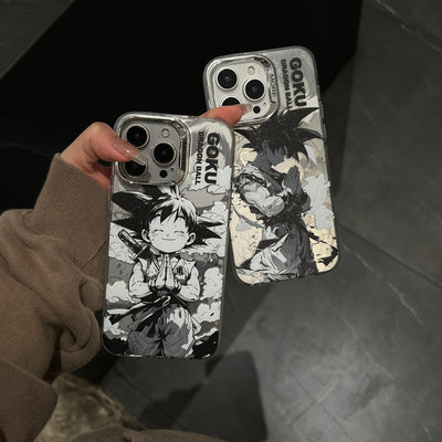 Goku Black And White Small Silver More Collection iPhone Case