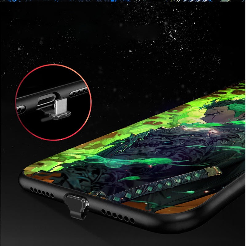 Zoro Green Flames Smart Control LED Music Luminous Phone Case For iPhone/Samsung