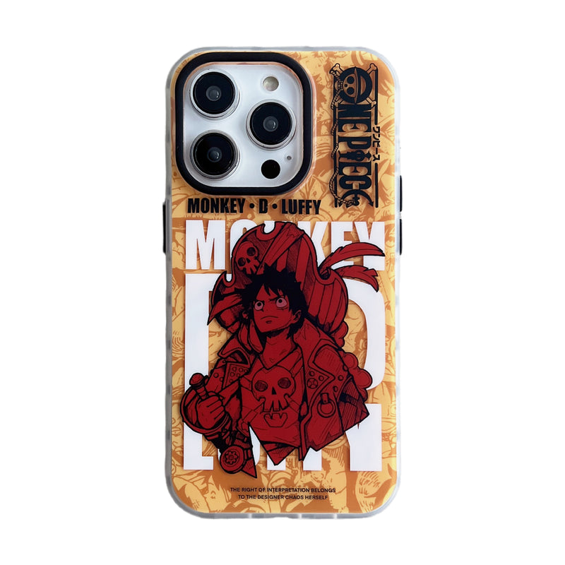 Luffy Red Pirate Half-Transparent Anime iPhone Case