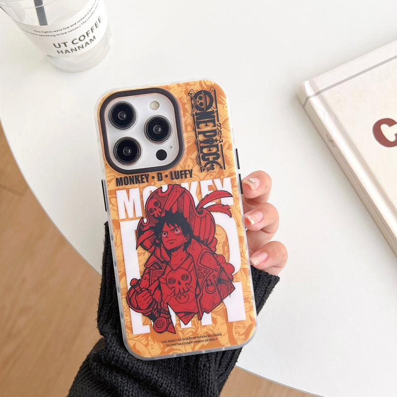 Luffy Red Pirate Half-Transparent Anime iPhone Case