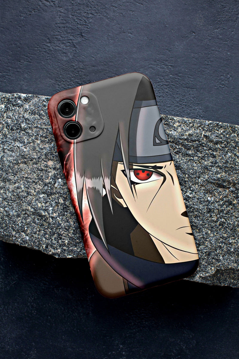 Custom Half Face Sasuke Matte Face iPhone Case