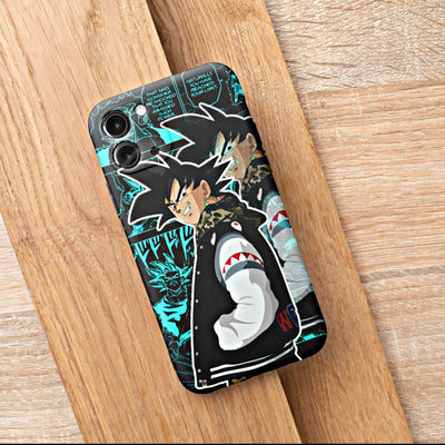 Goku Blue Neon Custom Matte Design iPhone Case