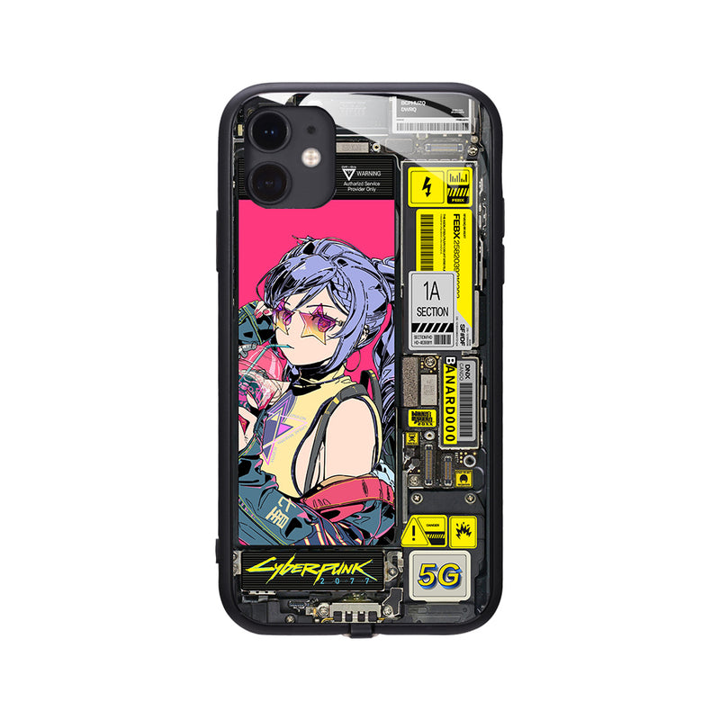 LED Cyberpunk 2077 x Cute Anime Girl Phone Case For iPhone/Samsung Galaxy